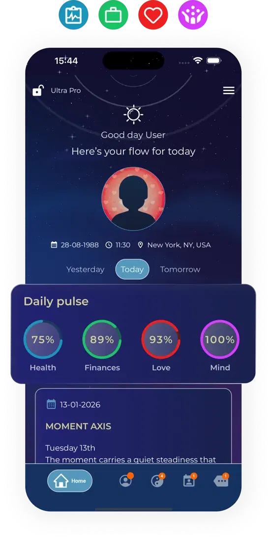 Daily Pulse screen in the TetraOm app