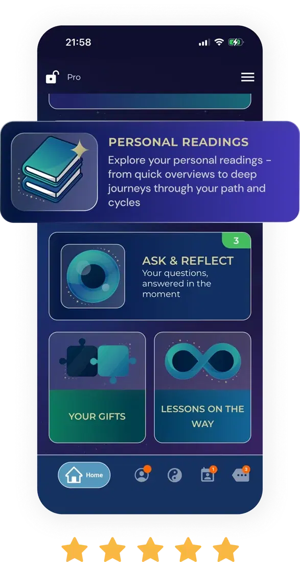 Personal Readings screen in the TetraOm app